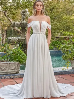 Ivory Bridal Jumpsuit 2026 Sash With Train Mermaid V-Neck Sleeveless Wedding Jumpsuit Free Customization