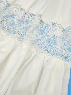 Ivory Flower Girl Dresses Bateau Neck Sleeveless Pleated Cotton Blend Lace Kids Birthday Party Dresses