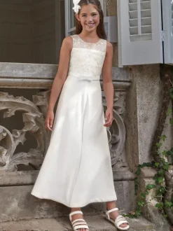 Ivory Lovely Wedding Formal Party Dress Sleeveless Lace Flower Girl Dresses