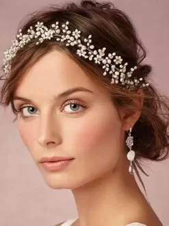 Ivory Metal Pearl Wedding Hair Jewelry Accessories