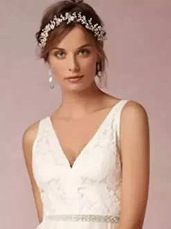Ivory Metal Pearl Wedding Hair Jewelry Accessories