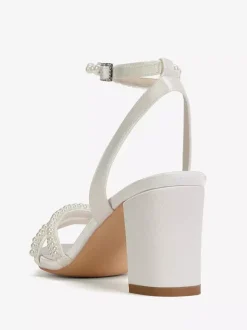 Ivory Wedding Shoes Chunky Heel Pearls Bridal Shoes