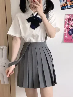 Japanese School Uniform Classic Lolita SK Black Pleated Lolita Skirts