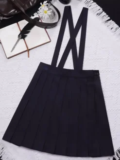 Japanese School Uniform Classic Lolita SK Black Pleated Lolita Skirts