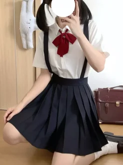 Japanese School Uniform Classic Lolita SK Black Pleated Lolita Skirts