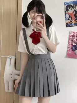 Japanese School Uniform Classic Lolita SK Black Pleated Lolita Skirts