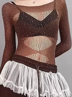 Jazz Dance Costume Womens Top And Pants Set Dancewear Performance Outfit