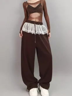 Jazz Dance Costume Womens Top And Pants Set Dancewear Performance Outfit