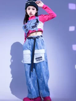 Jazz Dance Costumes Girl's Polyester Pants Top Dancing Wear
