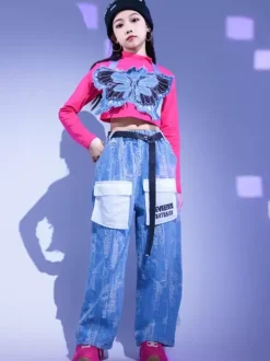 Jazz Dance Costumes Girl's Polyester Pants Top Dancing Wear