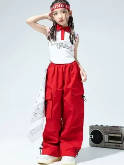 Jazz Dance Costumes Women's Polyester Top Pants Dancing Wear