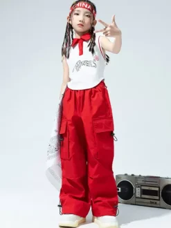 Jazz Dance Costumes Women's Polyester Top Pants Dancing Wear