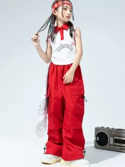 Jazz Dance Costumes Women's Polyester Top Pants Dancing Wear