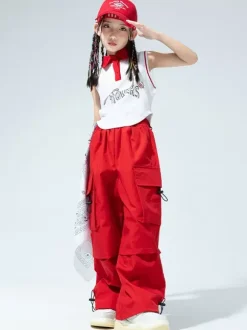 Jazz Dance Costumes Women's Polyester Top Pants Dancing Wear