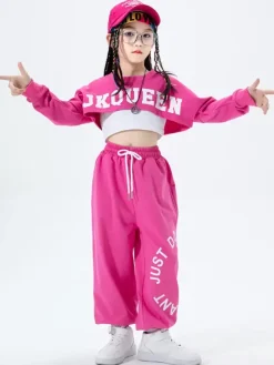 Jazz Dance Costumes Girl's Polyester Pants Top Dancing Wear