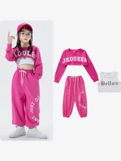 Jazz Dance Costumes Girl's Polyester Pants Top Dancing Wear