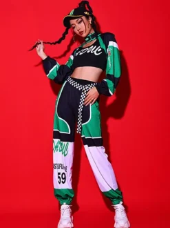 Jazz Dance Costumes Girl's Polyester Pants Overcoat Top Dancing Wear