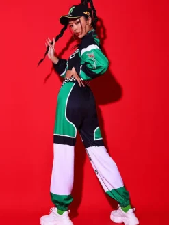 Jazz Dance Costumes Girl's Polyester Pants Overcoat Top Dancing Wear