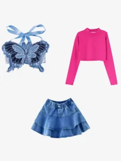 Jazz Dance Costumes Girl's Polyester Top Skirt Dancing Wear