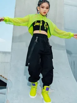 Jazz Dance Costumes Kid's Hip Hop Top Pants Waistcoat 3-Piece Set Dancing Wear