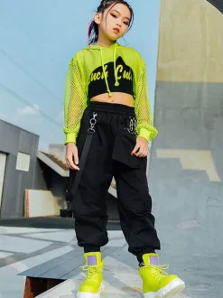 Jazz Dance Costumes Kid's Hip Hop Top Pants Waistcoat 3-Piece Set Dancing Wear