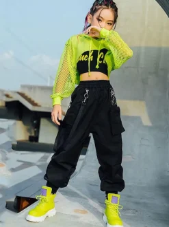 Jazz Dance Costumes Kid's Hip Hop Top Pants Waistcoat 3-Piece Set Dancing Wear
