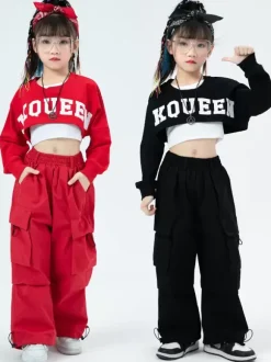 Jazz Dance Costumes Unisex Polyester Top Pants Dancing Wear