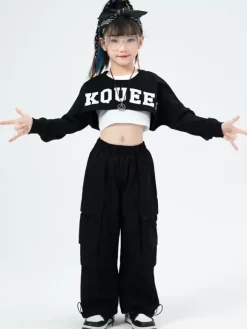 Jazz Dance Costumes Unisex Polyester Top Pants Dancing Wear