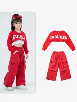 Jazz Dance Costumes Unisex Polyester Top Pants Dancing Wear