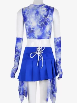 Jazz Dance Costumes Women's Chiffon Lycra Spandex Split Skirt Gloves Top Dancing Wear