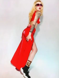 Jazz Dance Costumes Women's Fur Pants Top Dancing wear
