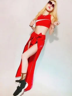 Jazz Dance Costumes Women's Fur Pants Top Dancing wear