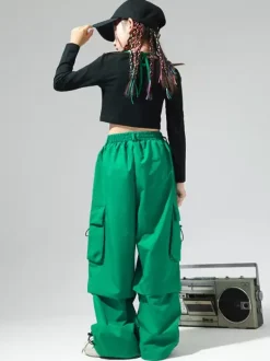 Jazz Dance Costumes Women's Polyester Top Pants Dancing Wear