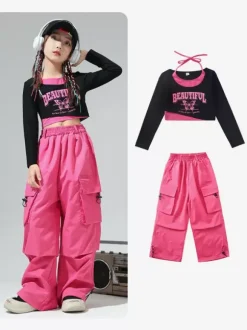 Jazz Dance Costumes Women's Polyester Top Pants Dancing Wear