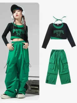 Jazz Dance Costumes Women's Polyester Top Pants Dancing Wear