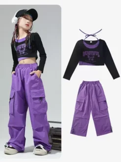 Jazz Dance Costumes Women's Polyester Top Pants Dancing Wear