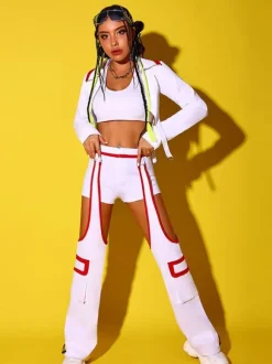 Jazz Dance Costumes Women's Polyester Pants Top Dancing Wear