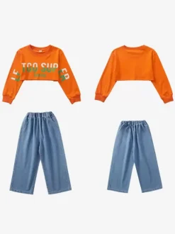 Jazz Dance Costumes Women's Polyester Top Pants Dancing Wear