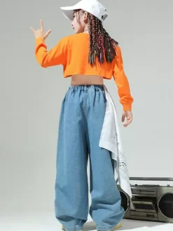 Jazz Dance Costumes Women's Polyester Top Pants Dancing Wear