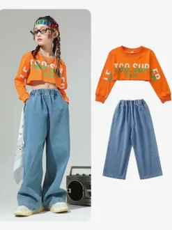 Jazz Dance Costumes Women's Polyester Top Pants Dancing Wear