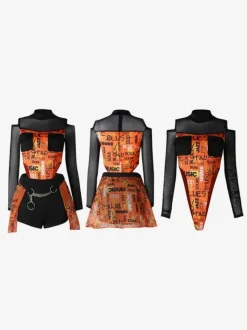 Jazz Dance Costumes Women's Polyester Apron Jumpsuit Pants Dancing Wear