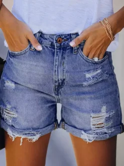 Jeans For Women Casual Raised Waist Denim Daily Casual Jeans