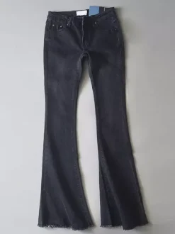 Jeans For Women Fashion Bell Bottoms Zipper Fly Button Fly Blue Denim Pants