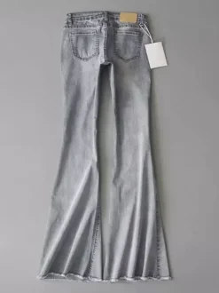 Jeans For Women Fashion Bell Bottoms Zipper Fly Button Fly Blue Denim Pants