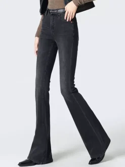 Jeans Women's Bottoms Flared Modern Casual Jeans