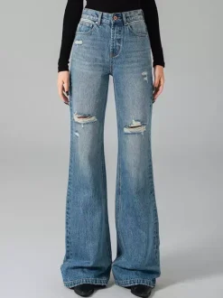 Jeans Women's Bottoms For Woman Casual Raised Waist Jeans