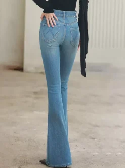 Jeans Women's Bottoms For Women Elegant Raised Waist Daily Casual Jeans