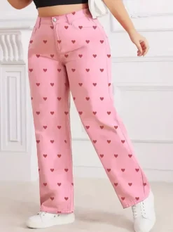 Jeans Women's Bottoms Printed Cool Wide Casual Jeans