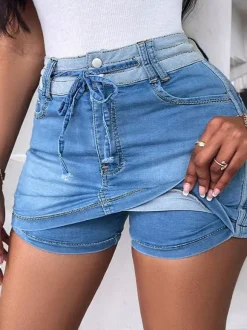 Jeans Women's Bottoms Skinny Modern Denim Casual Sash Jeans