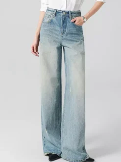 Jeans Women's Bottoms Wide Elegant Jeans